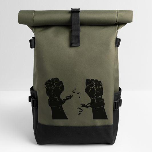 Rolltop Rucksack Freiheit - Olive/Schwarz