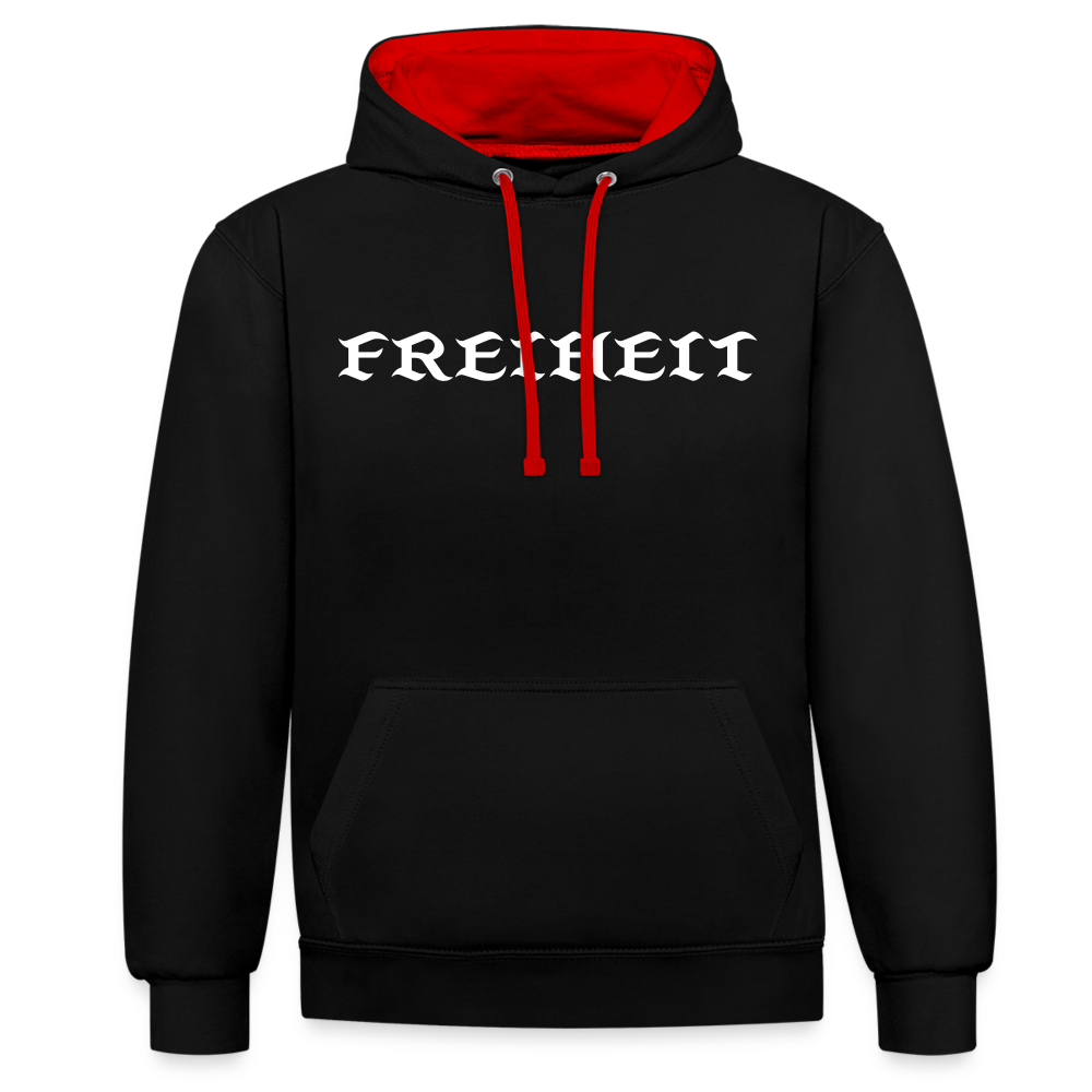 Kontrast Hoodie - Freiheit - black/red