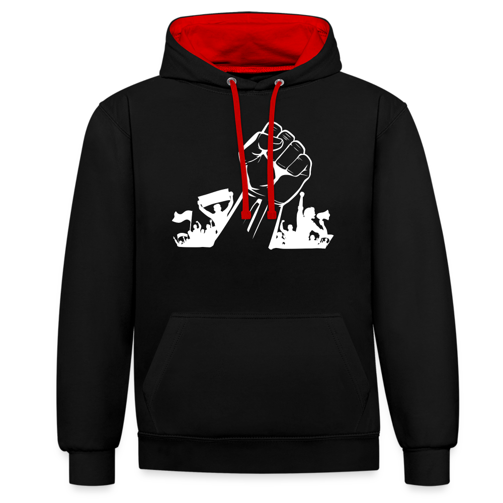 Kontrast Hoodie - Aufstand - black/red