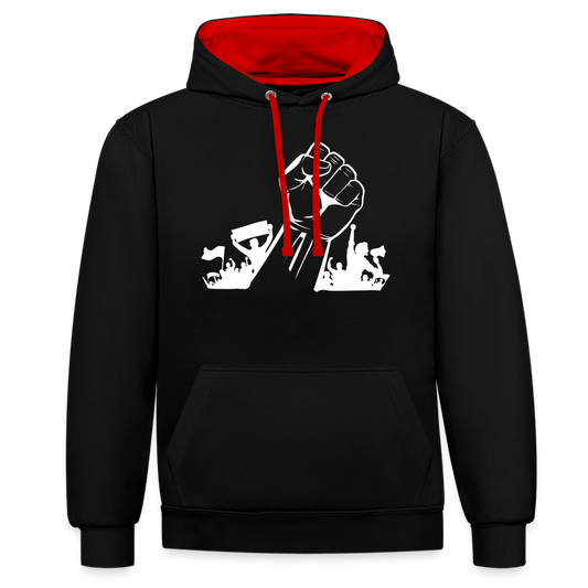 Kontrast Hoodie - Aufstand - black/red