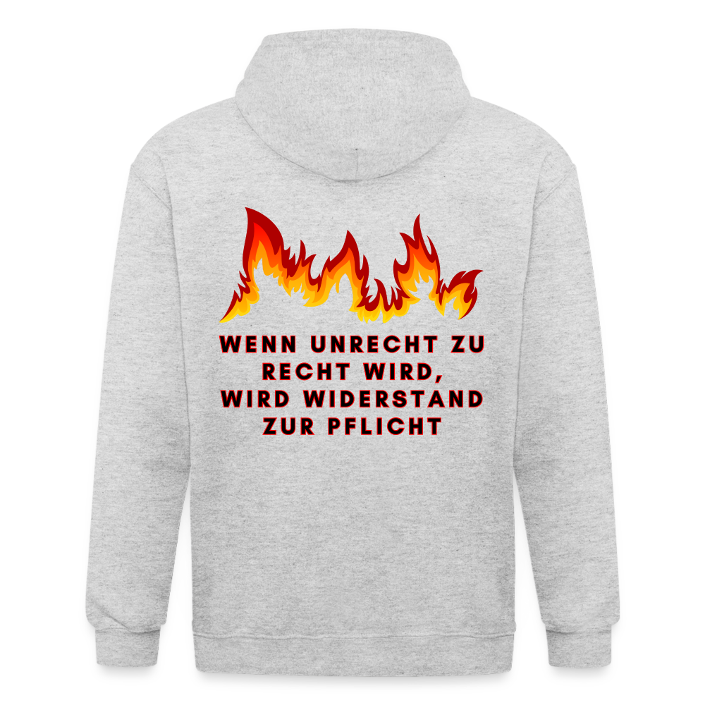 Kapuzenjacke - Widerstand - Weiß meliert