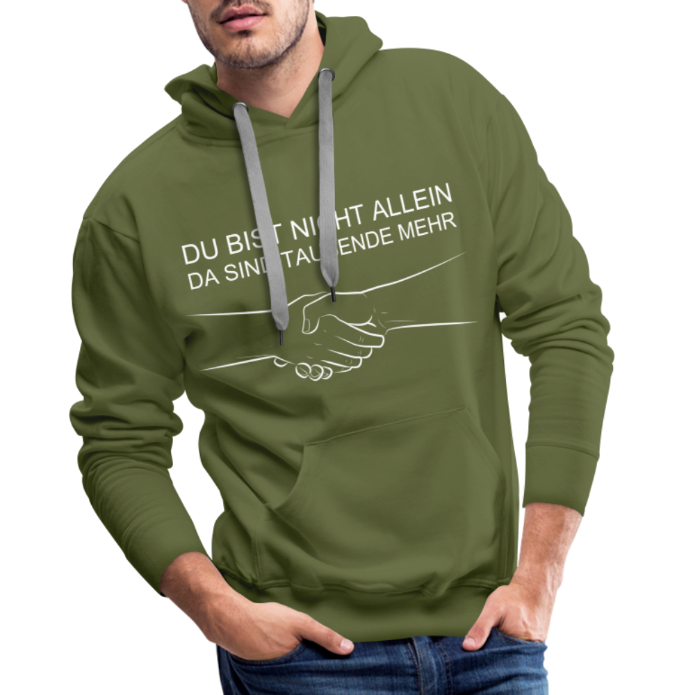 Männer Premium Hoodie - Du bist nicht allein - Olivgrün