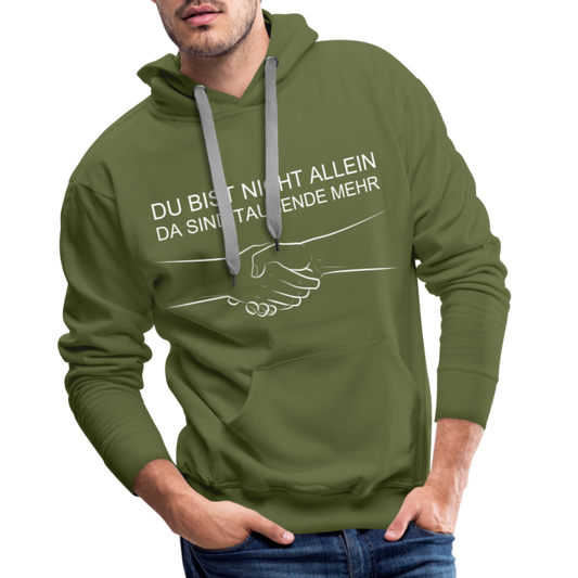 Männer Premium Hoodie - Du bist nicht allein - Olivgrün