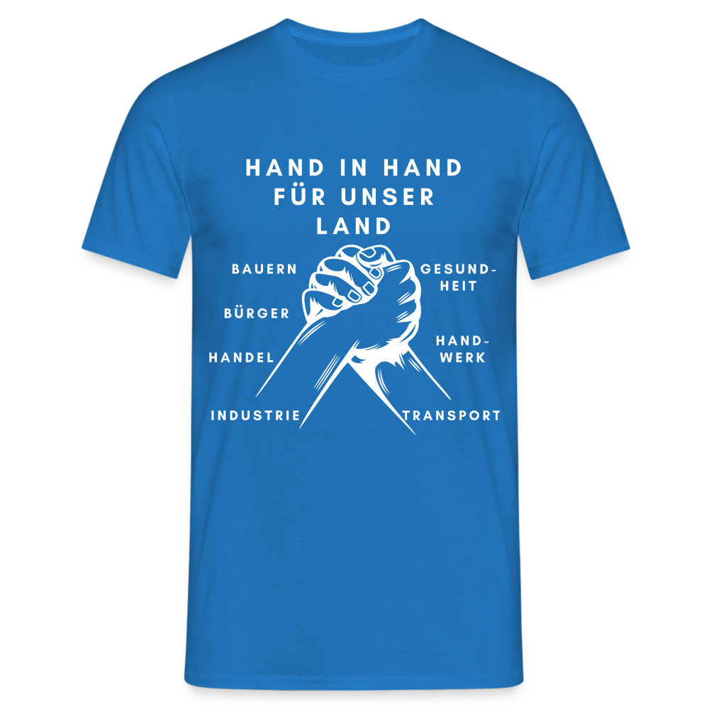 Männer T-Shirt - Hand in Hand für unser Land - Royalblau