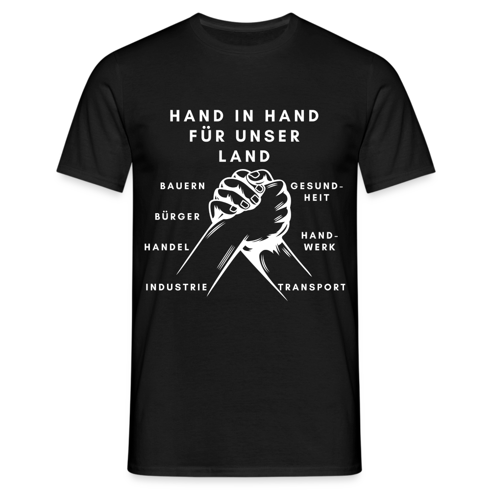 Männer T-Shirt - Hand in Hand für unser Land - Schwarz