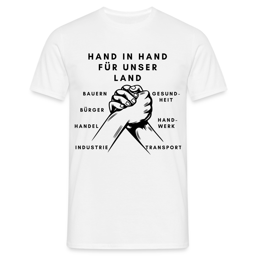 T-Shirt - Hand in Hand für unser Land - weiß