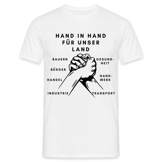 T-Shirt - Hand in Hand für unser Land - weiß