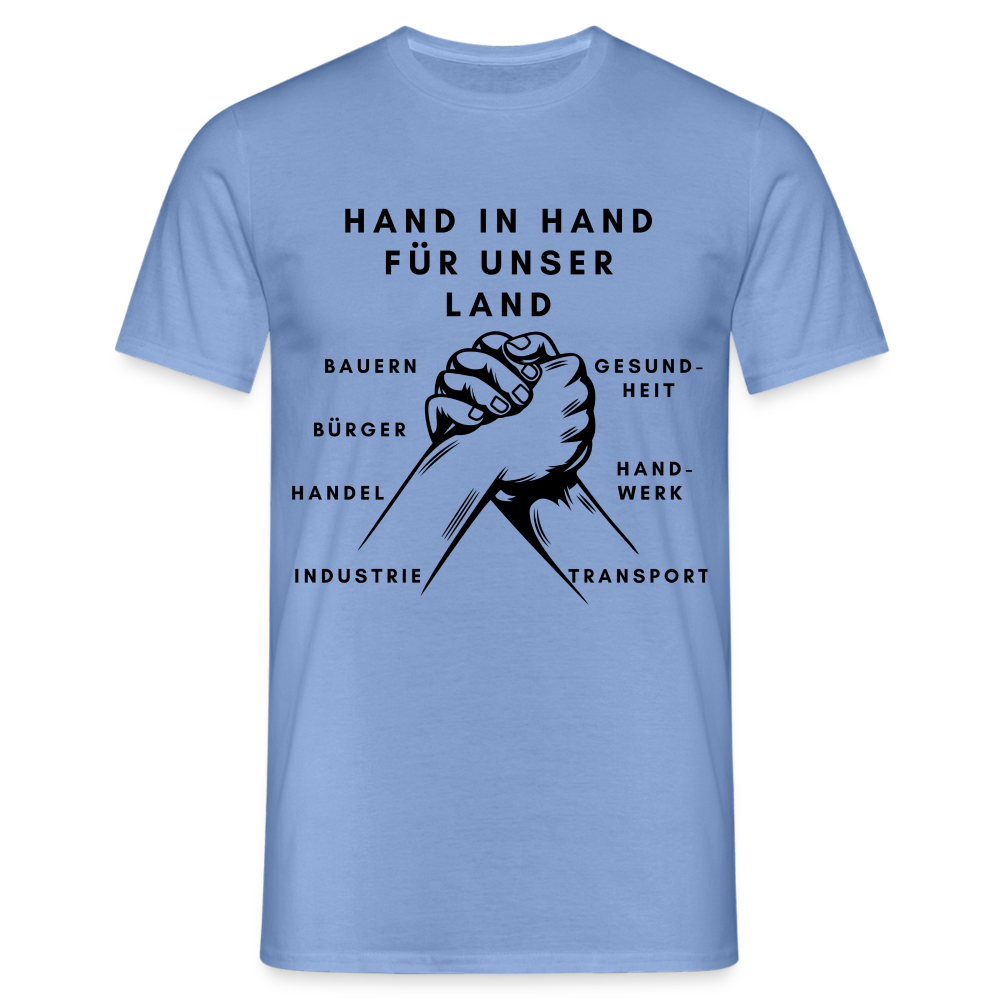 T-Shirt - Hand in Hand für unser Land - carolina blue