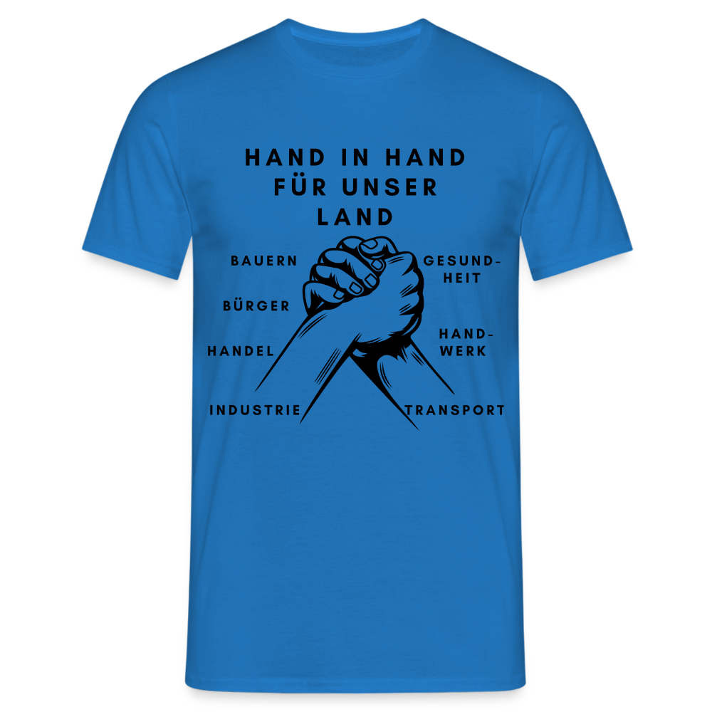 T-Shirt - Hand in Hand für unser Land - Royalblau