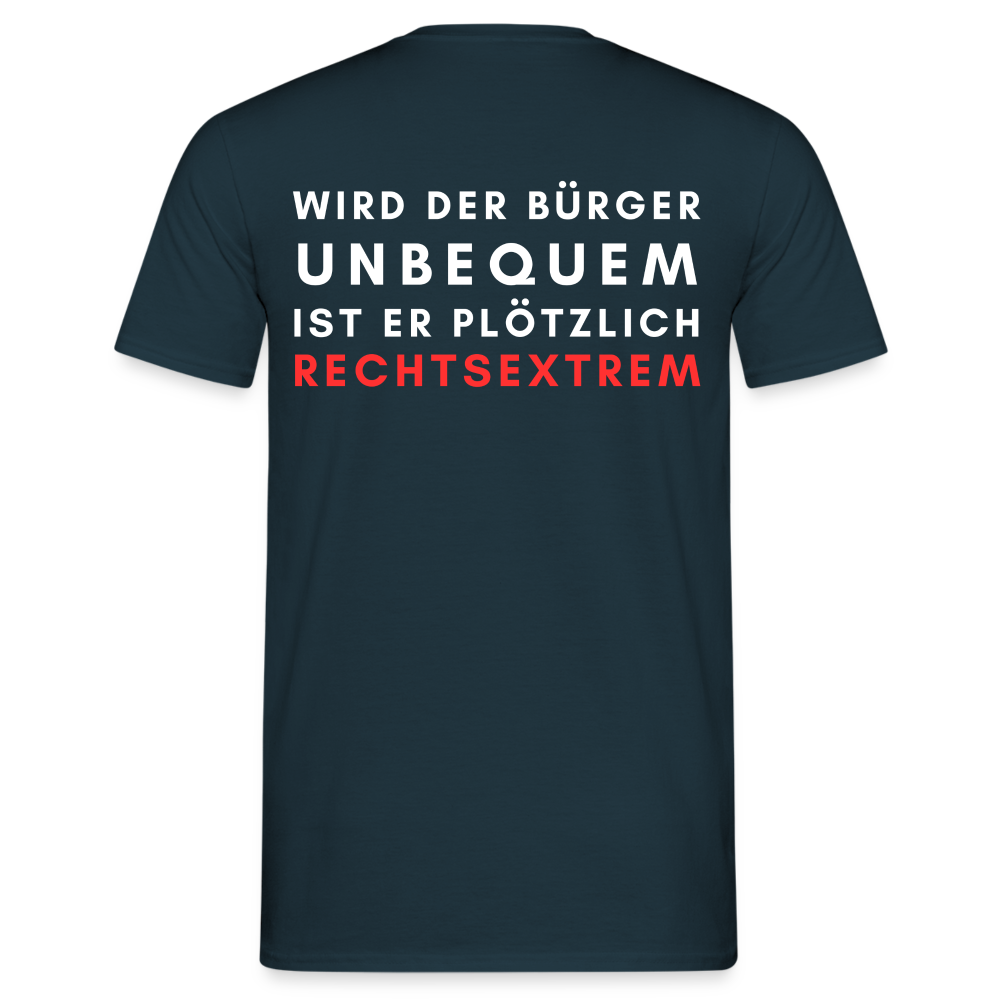 Männer T-Shirt - Wird der Bürger unbequem - Navy