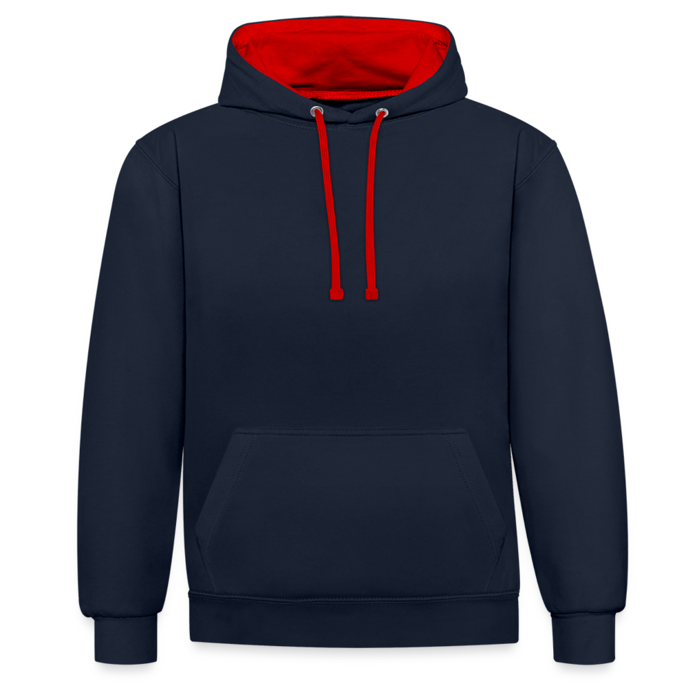 Kontrast-Hoodie - Wird der Bürger unbequem - Navy/Rot