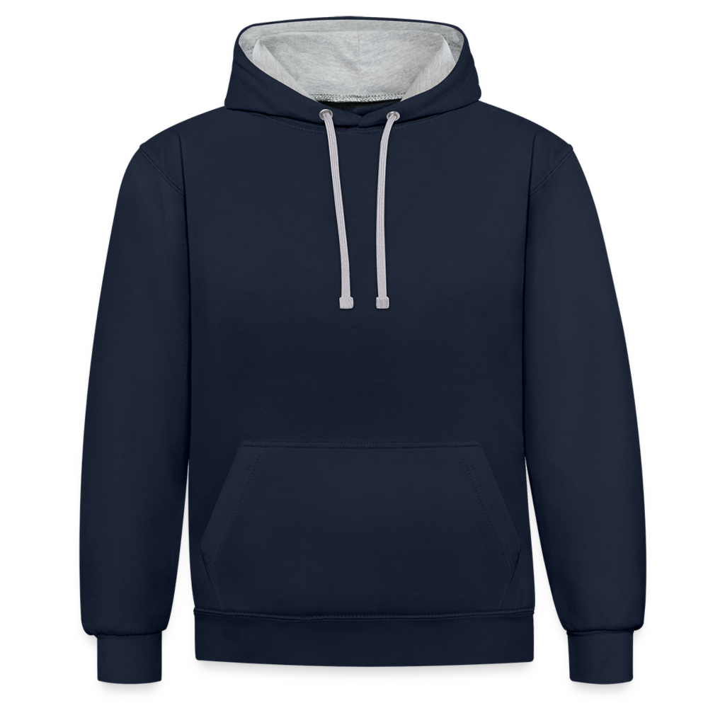 Kontrast-Hoodie - Wird der Bürger unbequem - Navy/Grau meliert