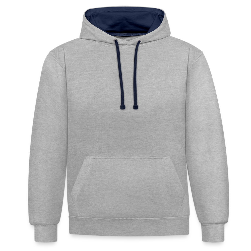 Kontrast-Hoodie - Wird der Bürger unbequem - Grau meliert/Navy