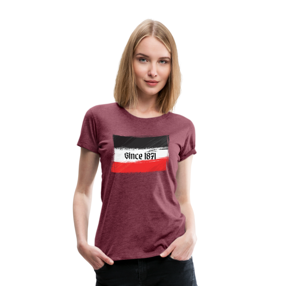 Frauen Premium T-Shirt -  Since 1871 - Bordeauxrot meliert