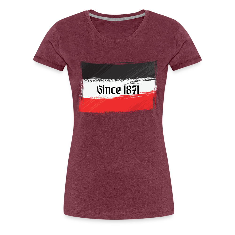 Frauen Premium T-Shirt -  Since 1871 - Bordeauxrot meliert