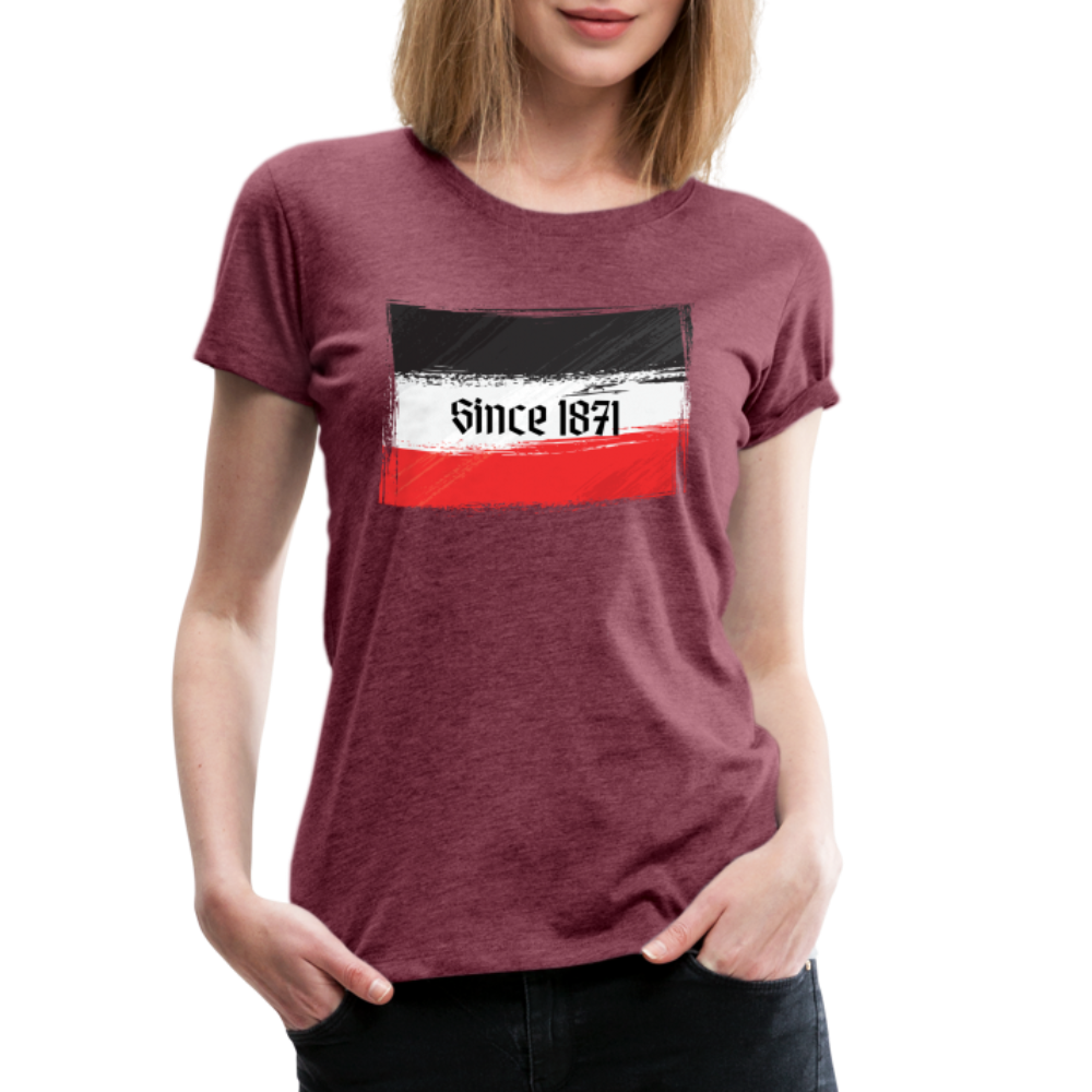 Frauen Premium T-Shirt -  Since 1871 - Bordeauxrot meliert