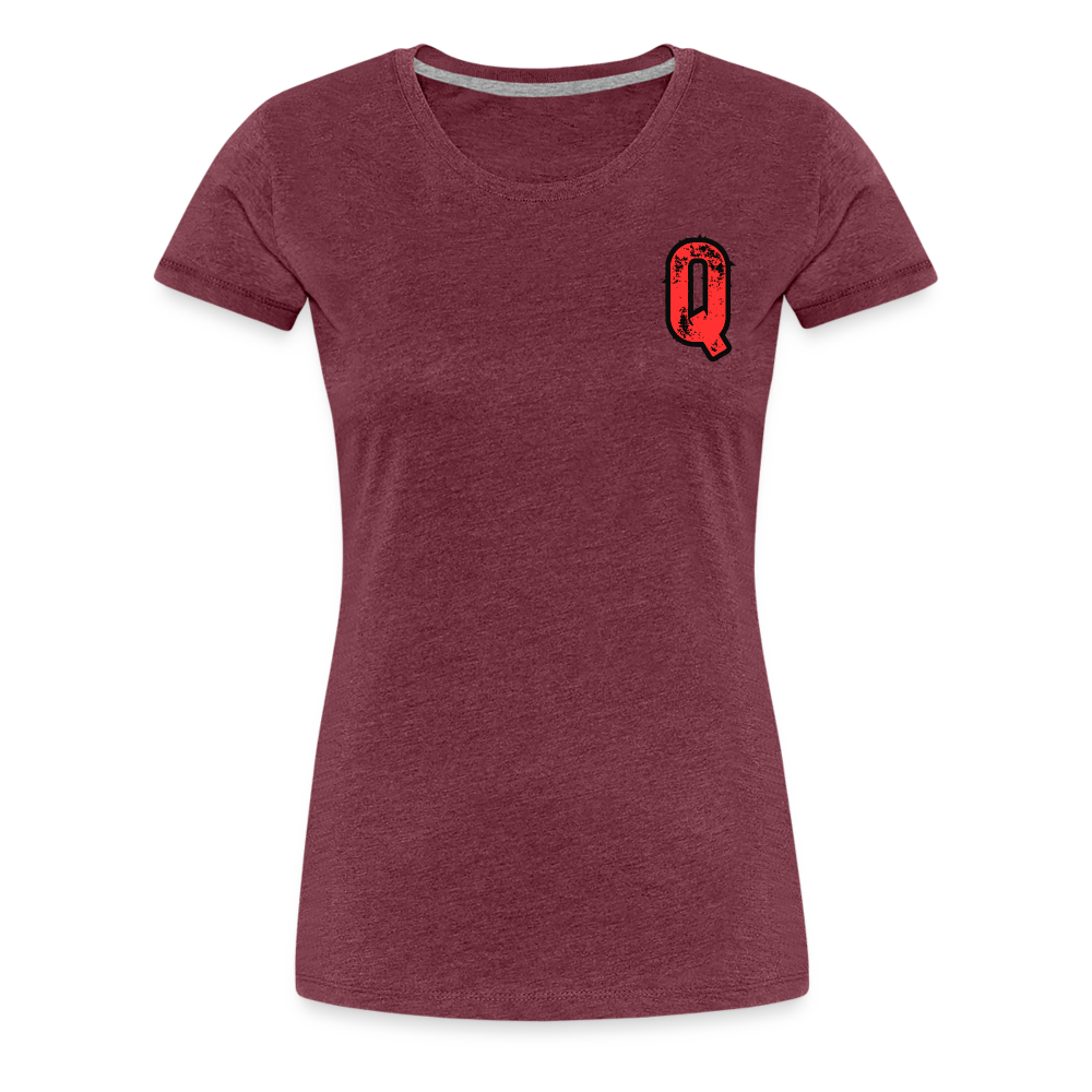 Frauen Premium T-Shirt Q17 - Bordeauxrot meliert