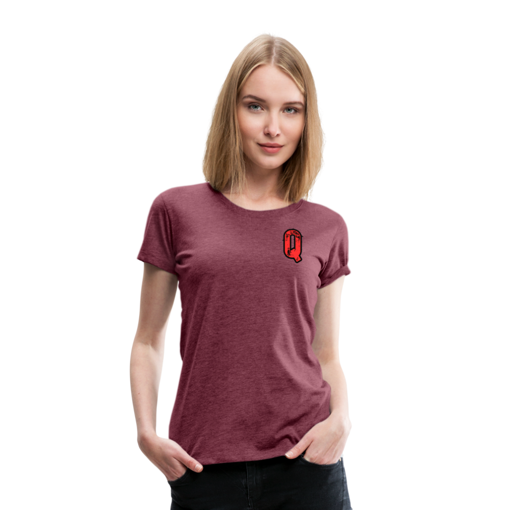 Frauen Premium T-Shirt Q17 - Bordeauxrot meliert