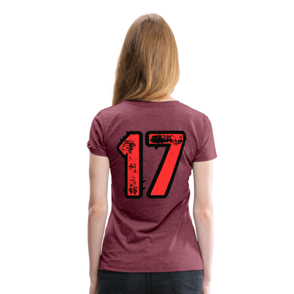 Frauen Premium T-Shirt Q17 - Bordeauxrot meliert