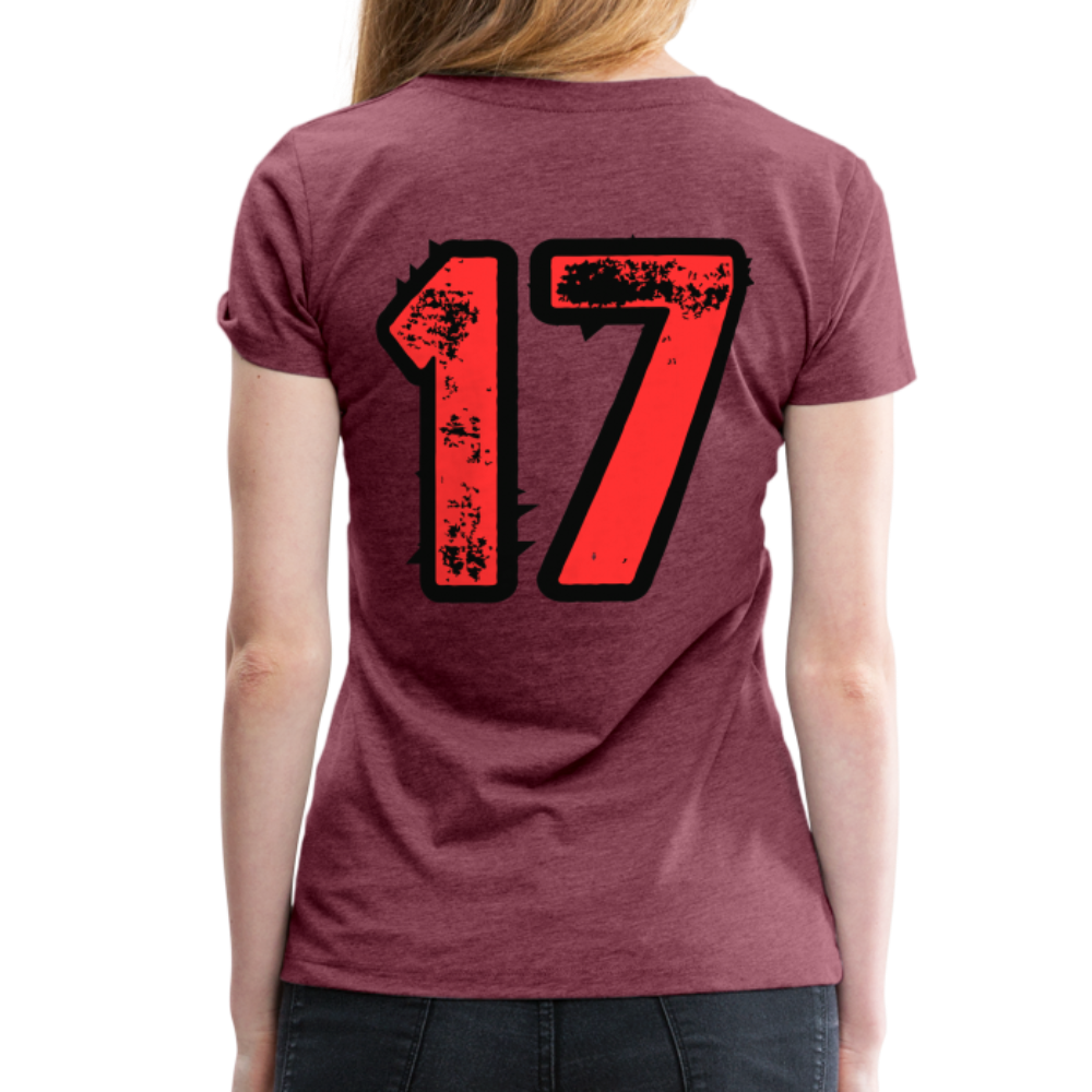 Frauen Premium T-Shirt Q17 - Bordeauxrot meliert