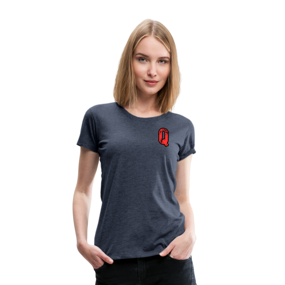 Frauen Premium T-Shirt Q17 - Blau meliert