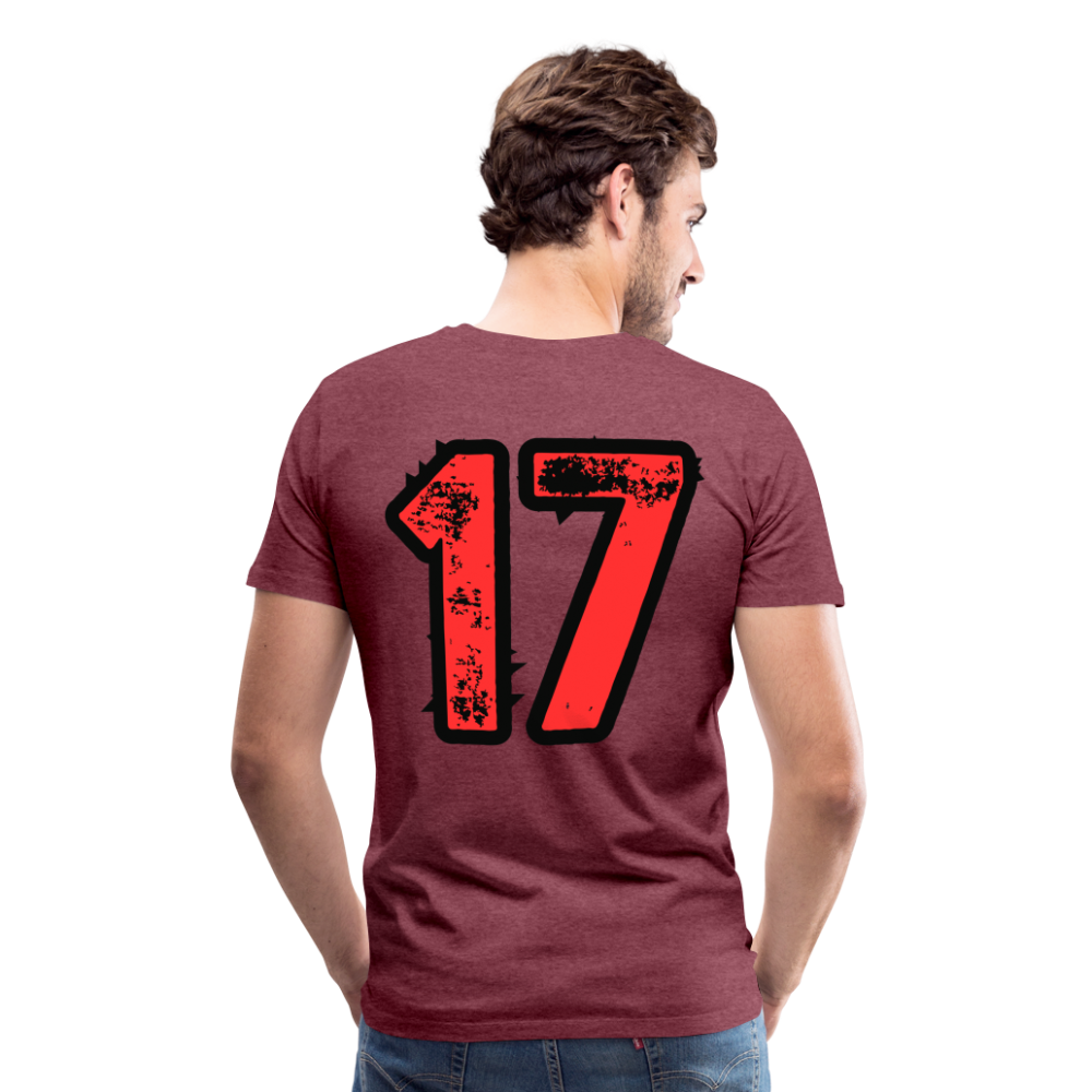 Männer Premium T-Shirt 1871 & 17 - Bordeauxrot meliert