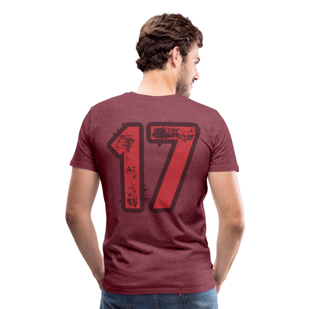 Männer Premium T-Shirt Q 17 light - Bordeauxrot meliert