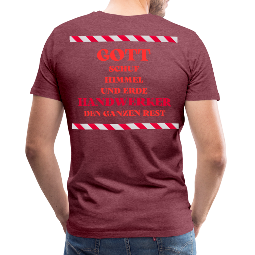 Männer Premium T-Shirt Handwerker - Bordeauxrot meliert