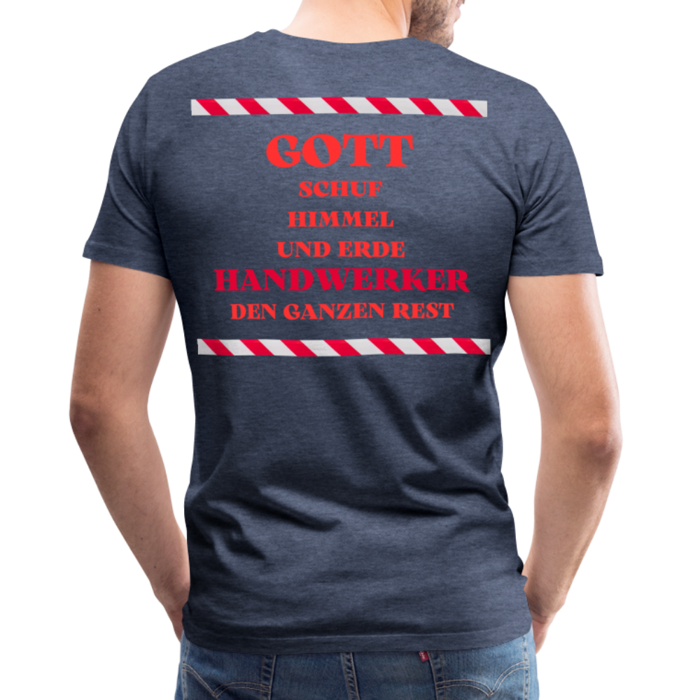 Männer Premium T-Shirt Handwerker - Blau meliert