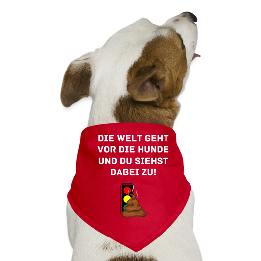 Hunde-Bandana Die Welt geht vor die Hunde - Rot