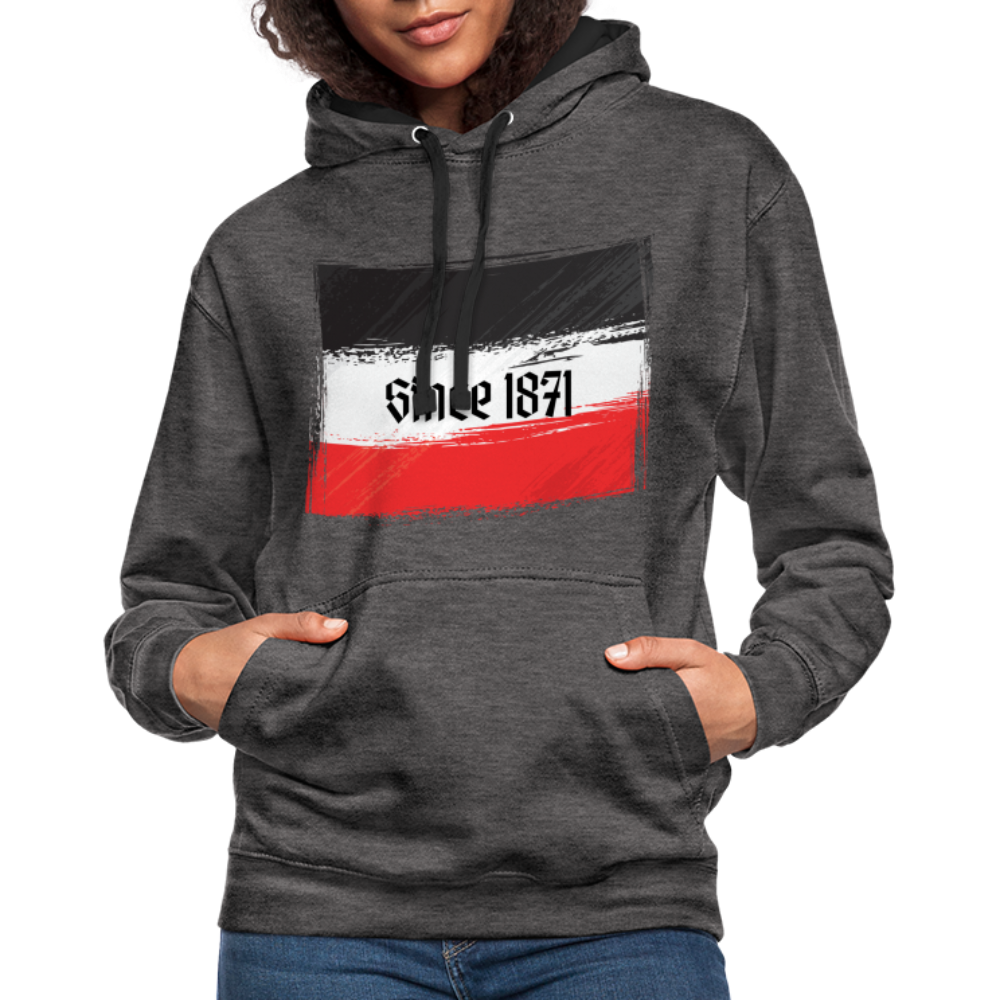 Kontrast-Hoodie Since 1871 Q - Anthrazit/Schwarz