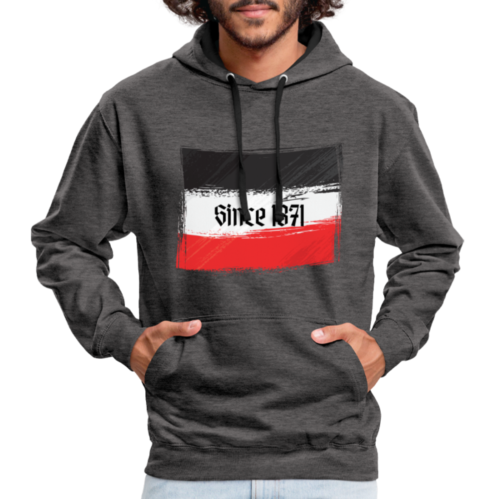 Kontrast-Hoodie Since 1871 Q - Anthrazit/Schwarz