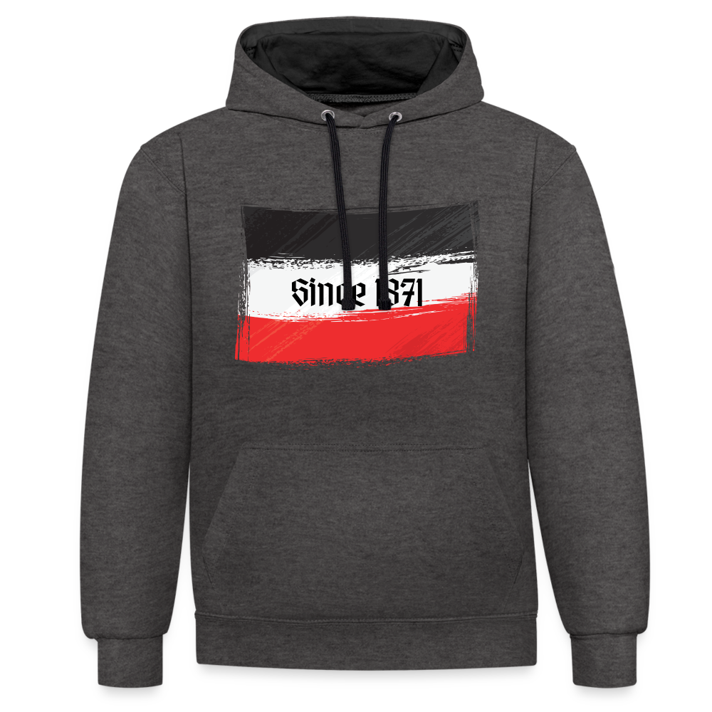 Kontrast-Hoodie Since 1871 Q - Anthrazit/Schwarz