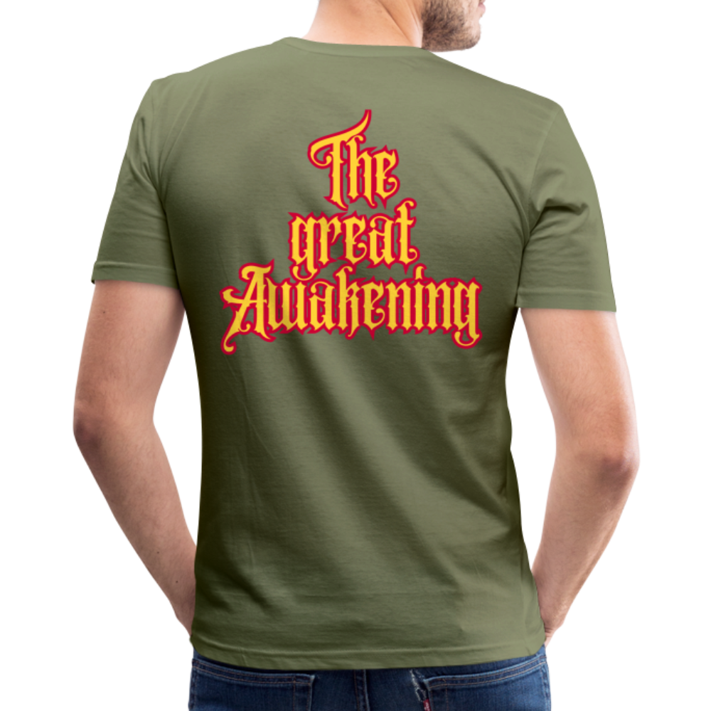 Männer Slim Fit T-Shirt The great Awakening - khaki Grün