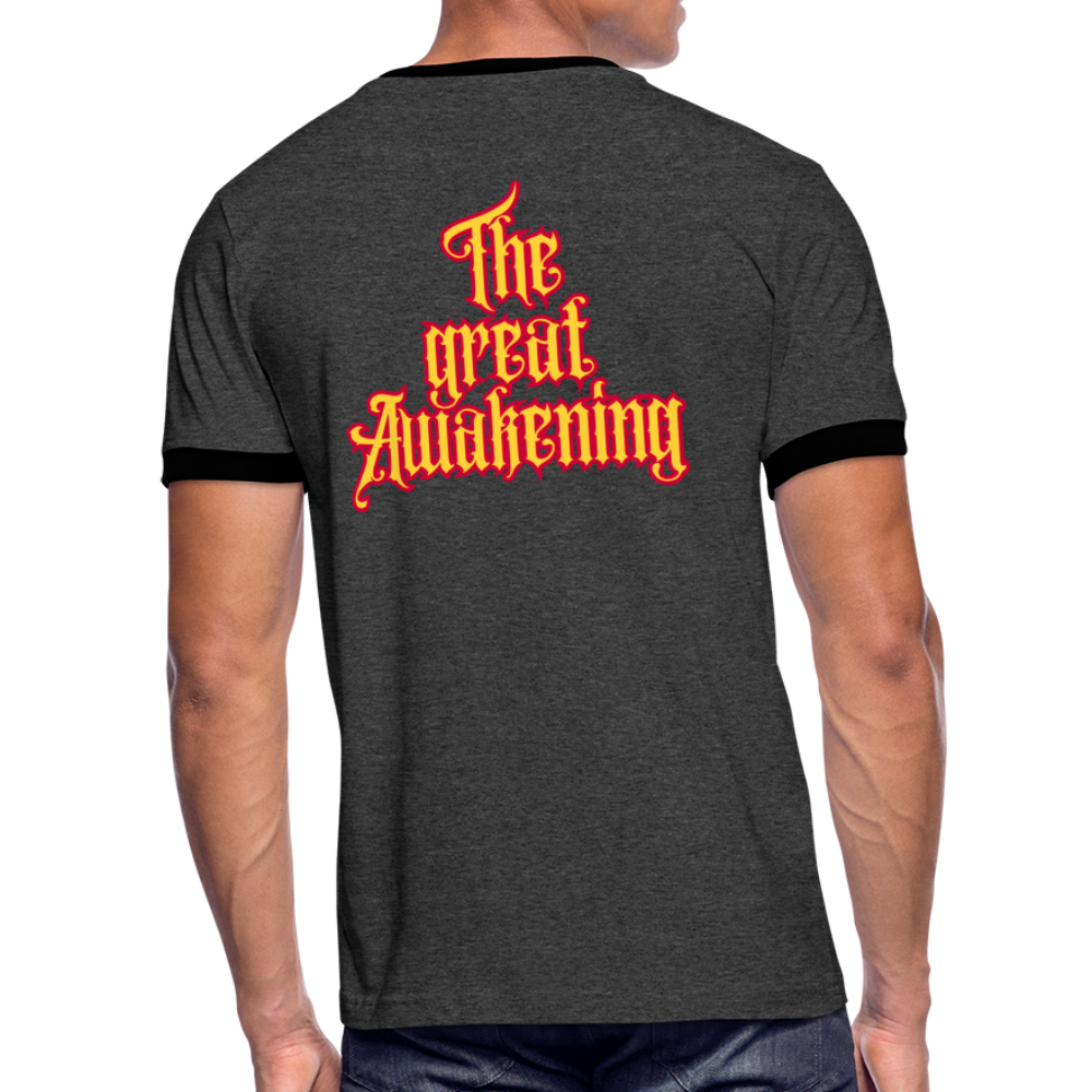 Männer Kontrast-T-Shirt The great Awakening - Anthrazit/Schwarz