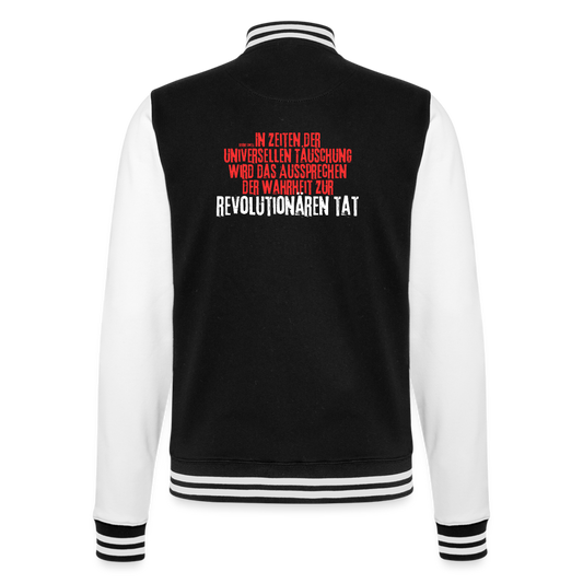 College-Sweatjacke REVOLUTION - Schwarz/Weiß