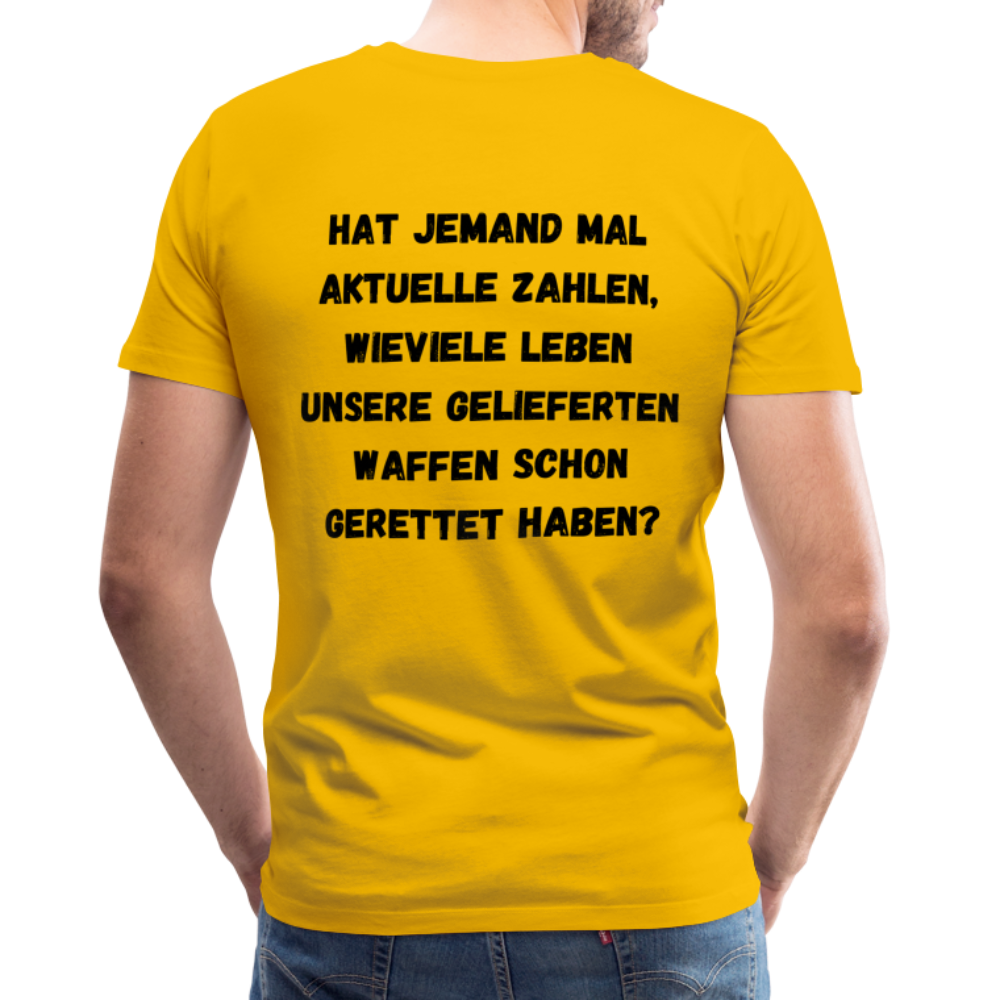 Männer Premium T-Shirt Hat jemand mal die Zahlen? - Sonnengelb