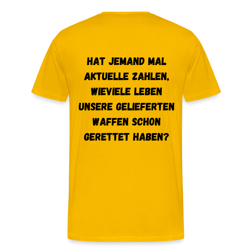 Männer Premium T-Shirt Hat jemand mal die Zahlen? - Sonnengelb