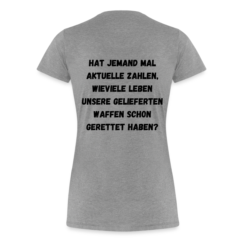 Frauen Premium T-Shirt Hat jemand mal die Zahlen? - Grau meliert