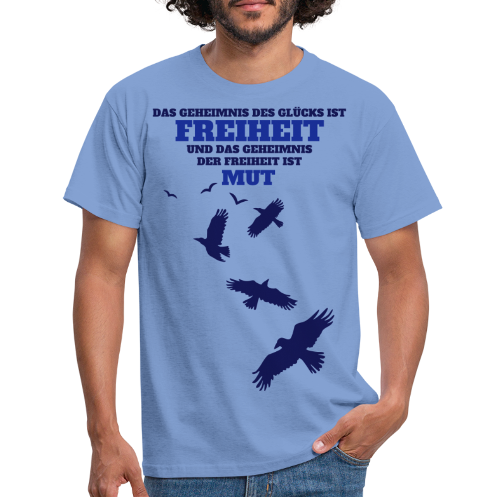 Männer T-Shirt FREIHEIT UND MUT - carolina blue