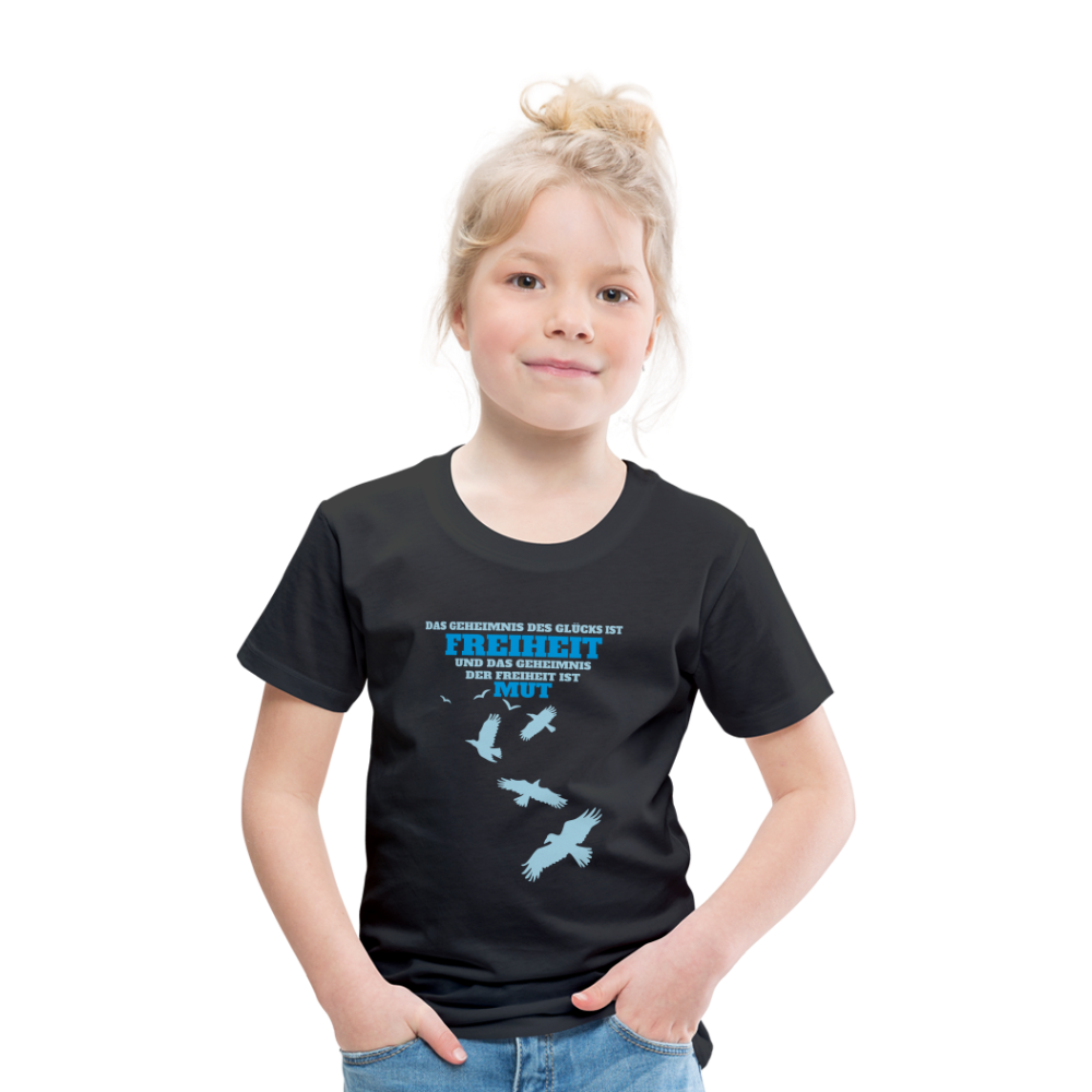 Kinder Premium T-Shirt FREIHEIT UND MUT - Schwarz