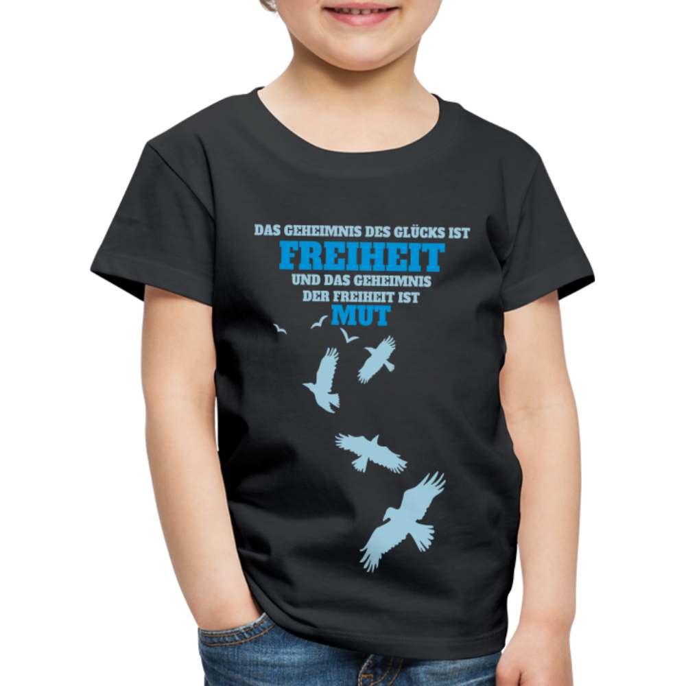 Kinder Premium T-Shirt FREIHEIT UND MUT - Schwarz