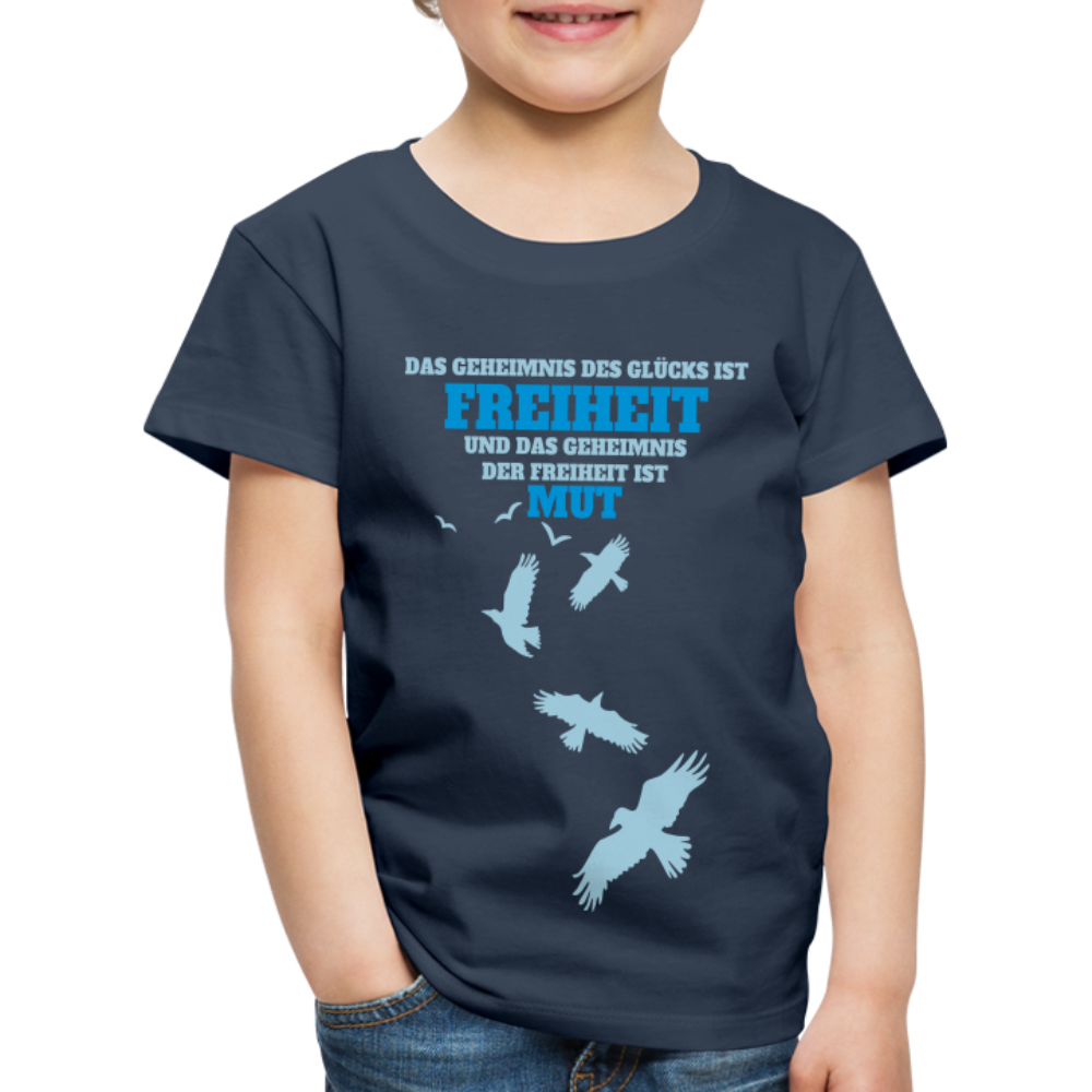 Kinder Premium T-Shirt FREIHEIT UND MUT - Navy