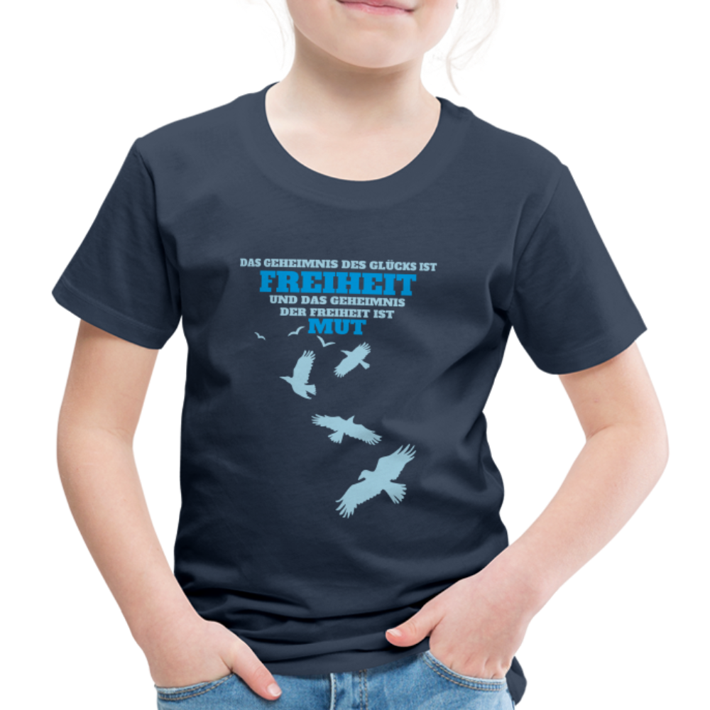 Kinder Premium T-Shirt FREIHEIT UND MUT - Navy