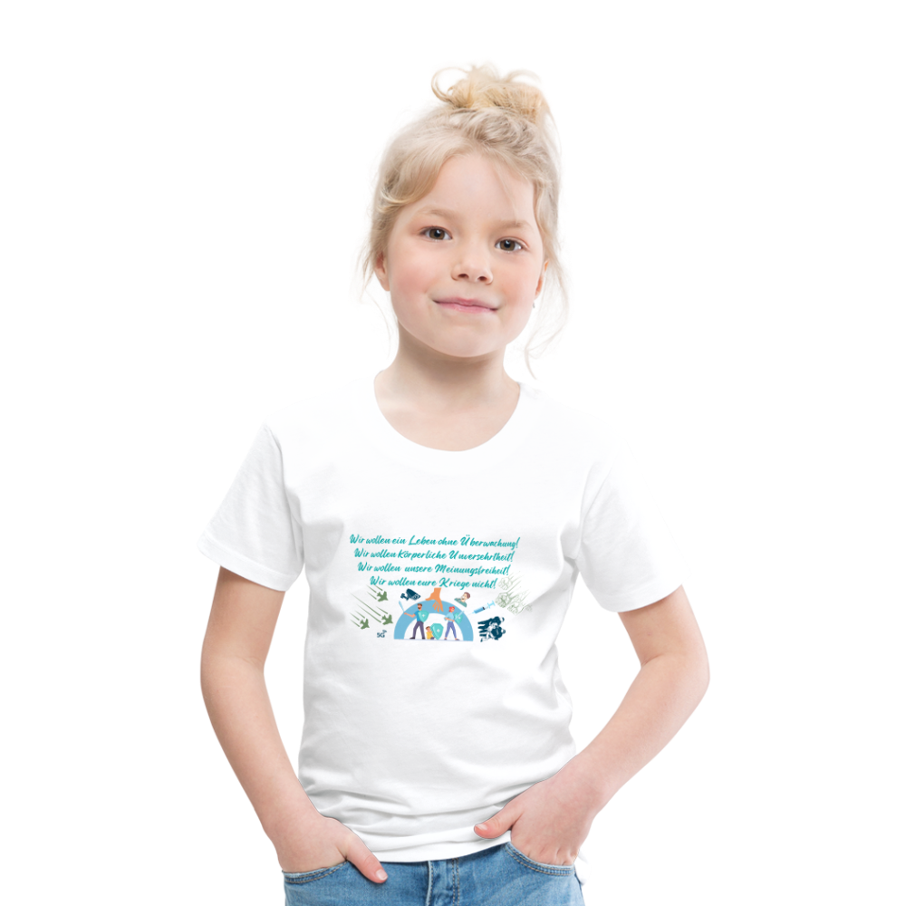 Kinder Premium T-Shirt Wir brauchen Schutz - weiß