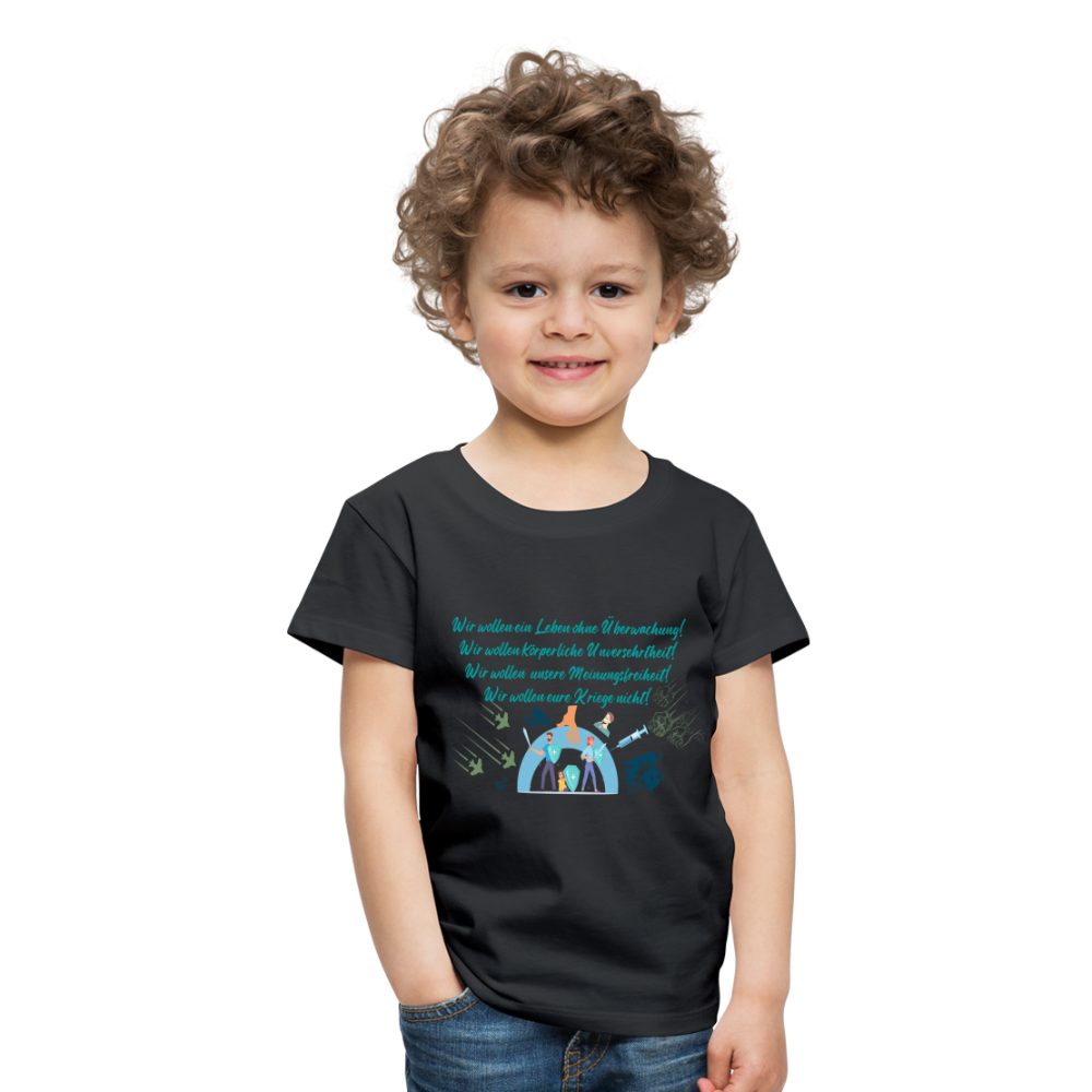 Kinder Premium T-Shirt Wir brauchen Schutz - Schwarz