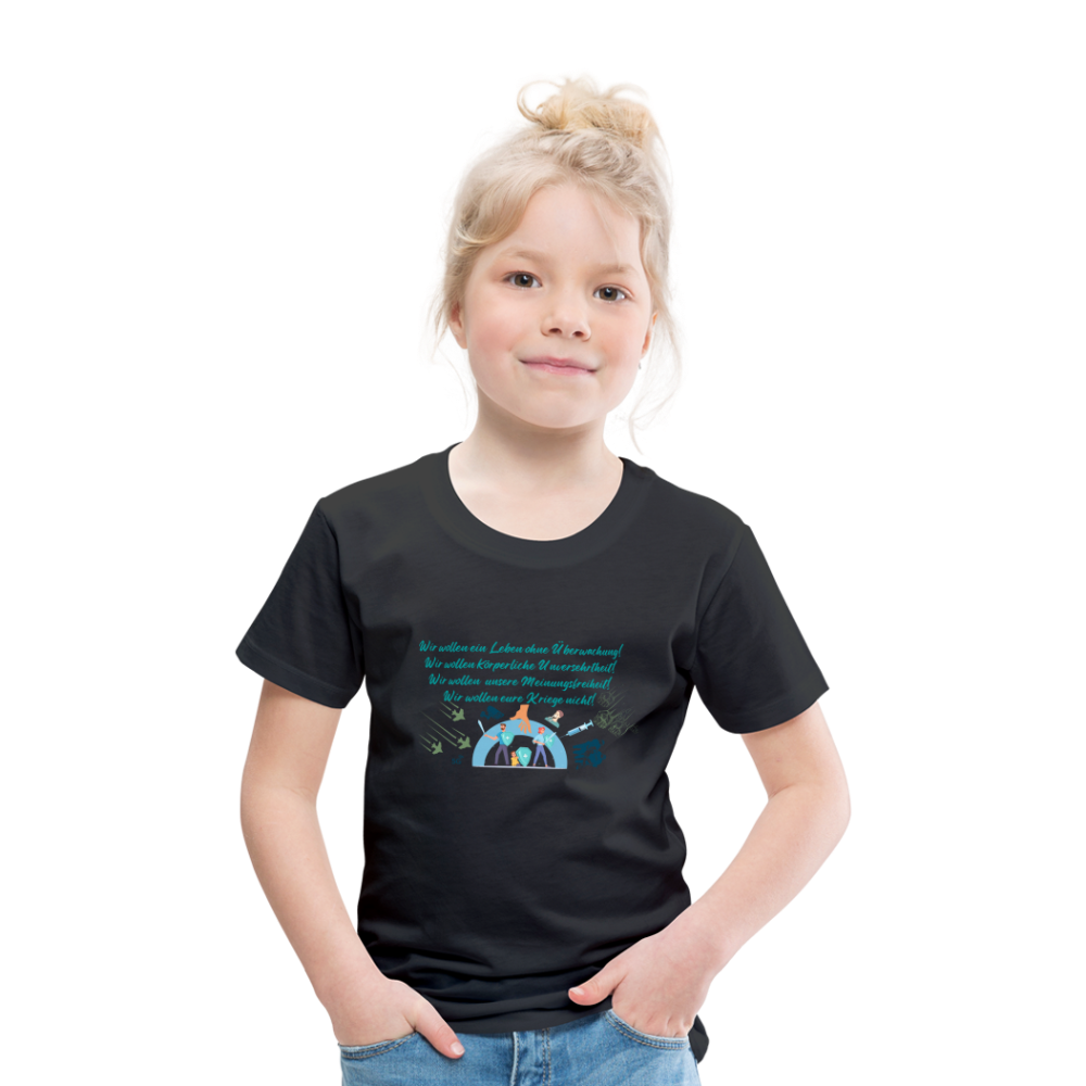 Kinder Premium T-Shirt Wir brauchen Schutz - Schwarz