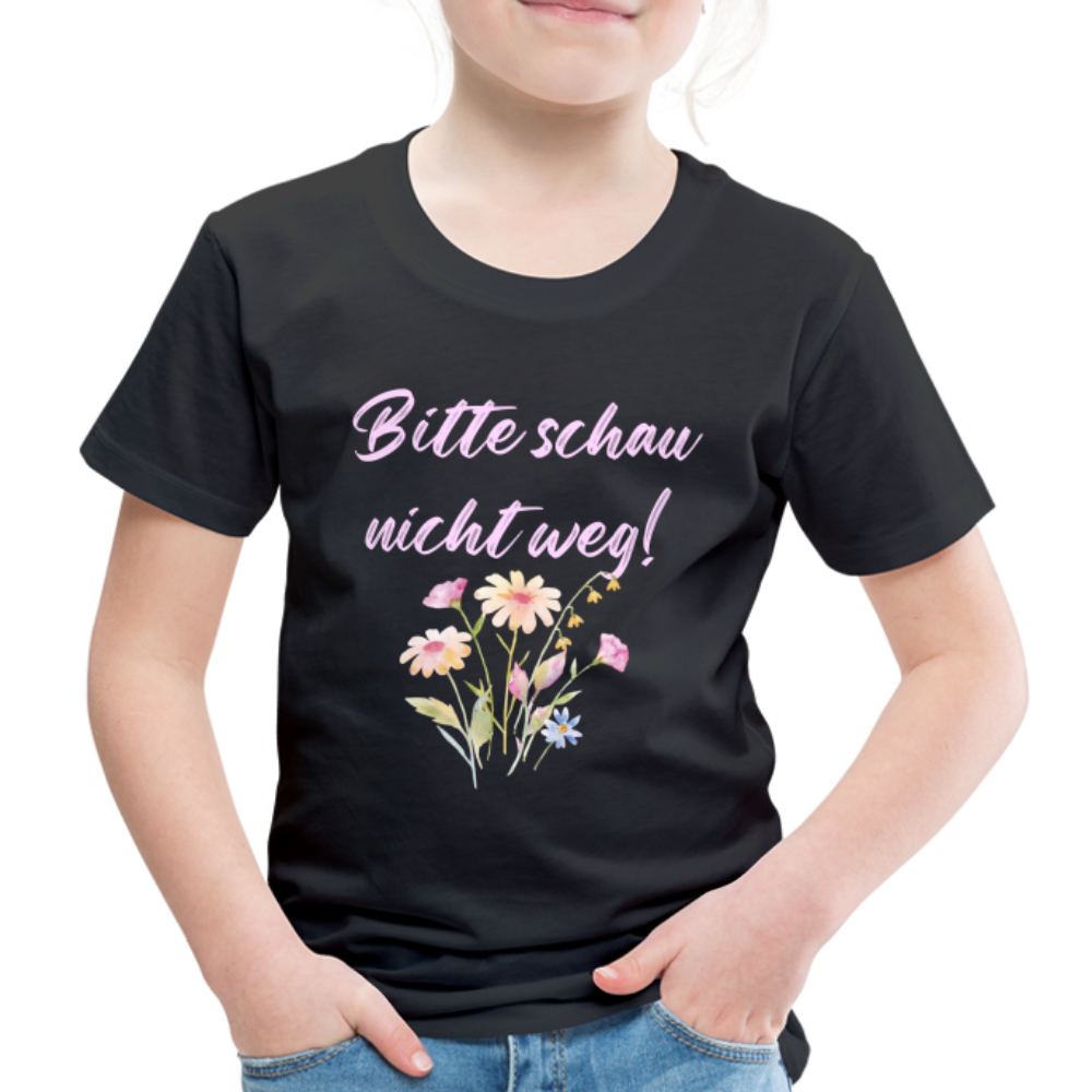 Kinder Premium T-Shirt Bitte schau nicht weg - Schwarz