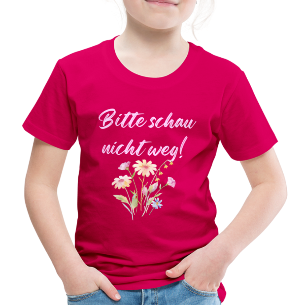 Kinder Premium T-Shirt Bitte schau nicht weg - dunkles Pink