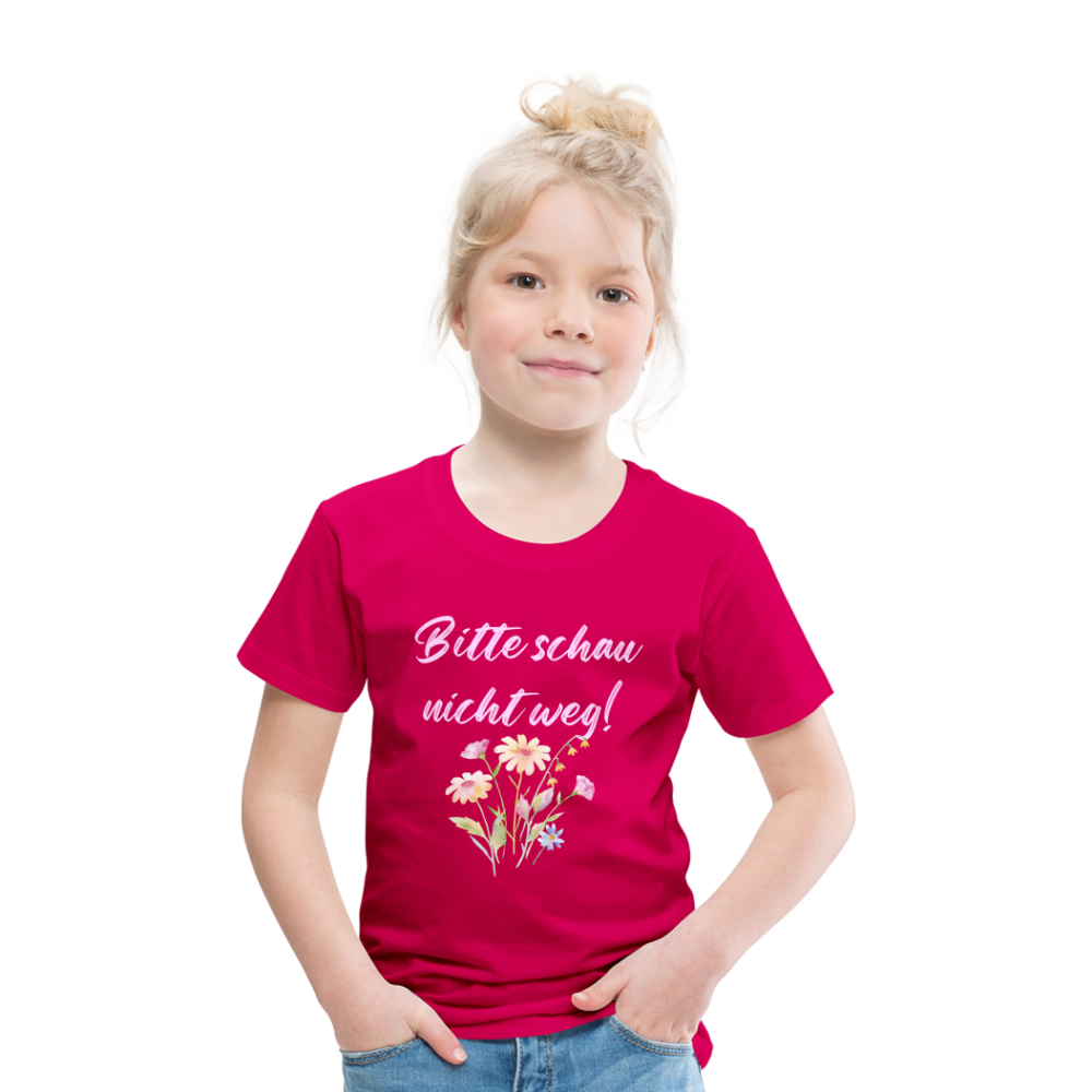 Kinder Premium T-Shirt Bitte schau nicht weg - dunkles Pink